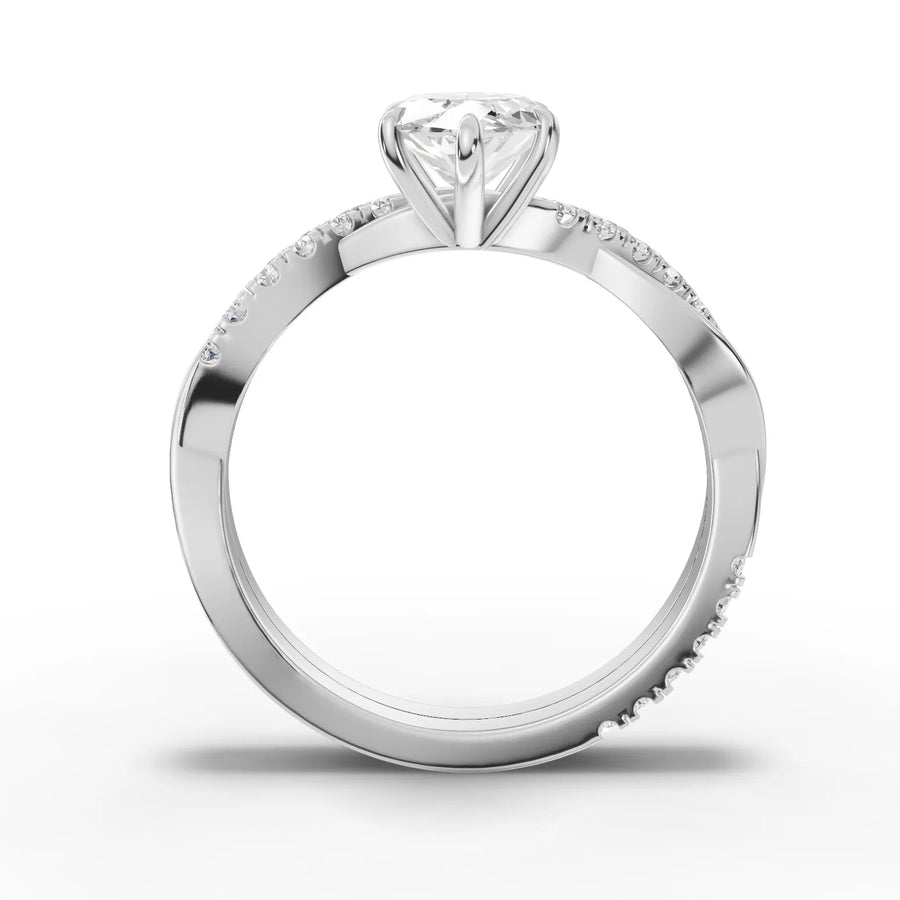 White gold band curvature detail
