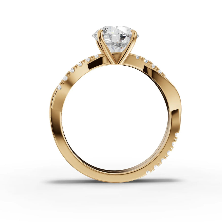 Yellow gold polished shank detail
