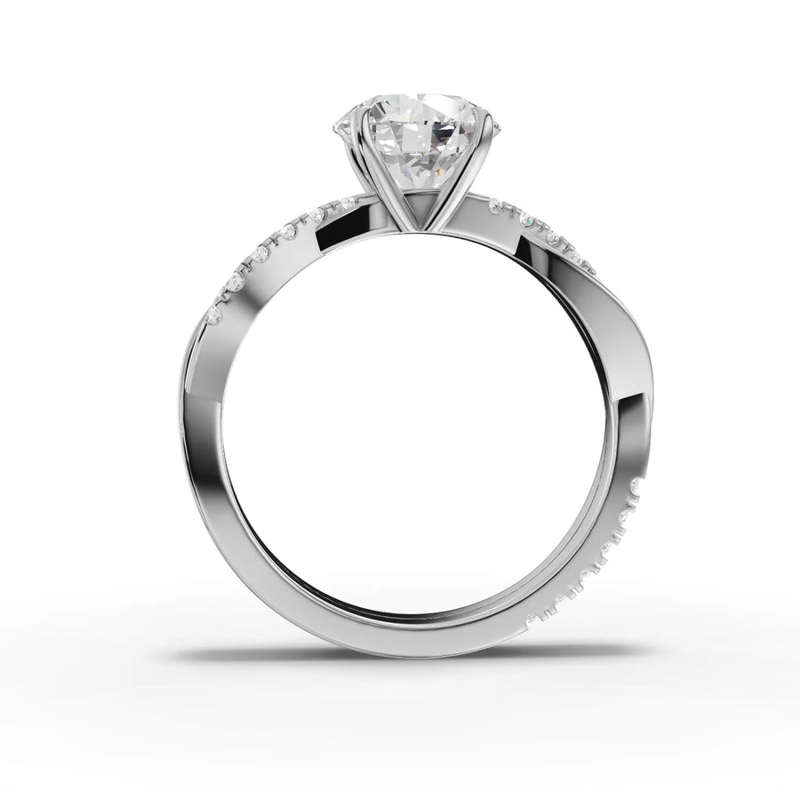 White gold band curvature detail