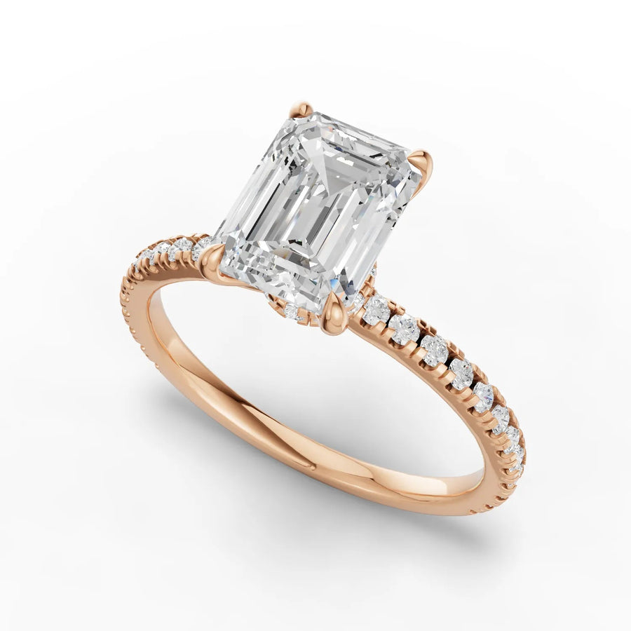 Rose gold prong geometry detail