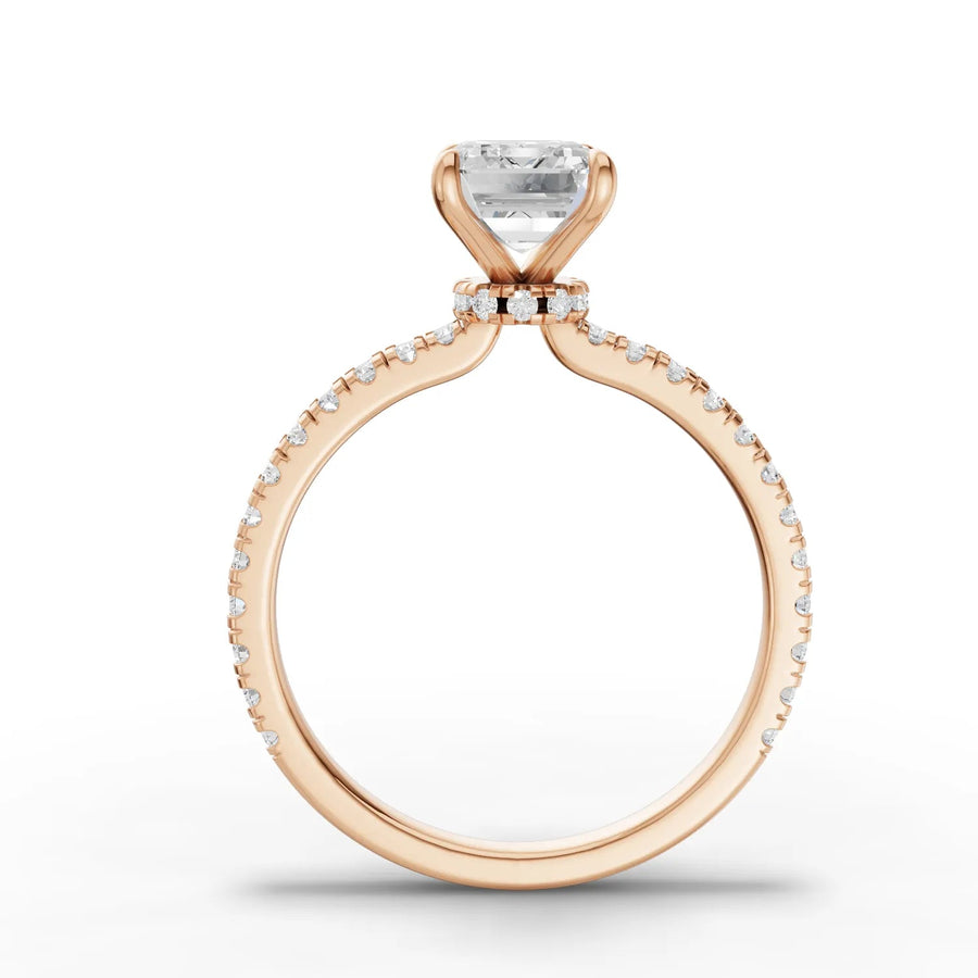 Rose gold pavé diamond alignment