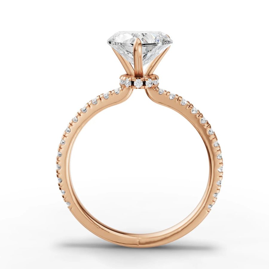 Rose gold pavé alignment detail