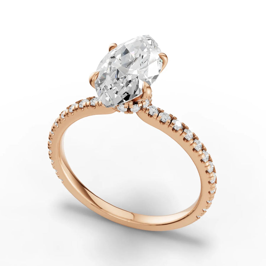 Rose gold prong geometry macro