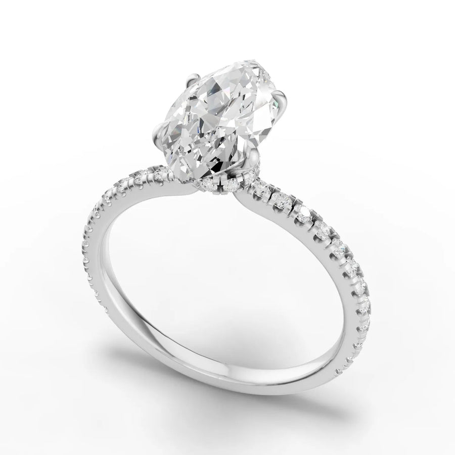White gold pavé seating macro