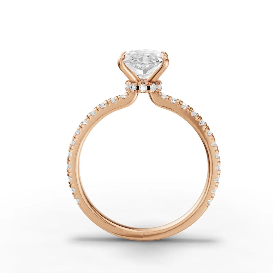 Rose gold pavé diamond arrangement