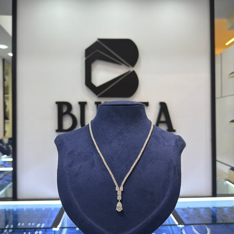 Tennis Y-Necklace Featuring Lab-Grown Diamonds with Pear-Cut Drop Pendant