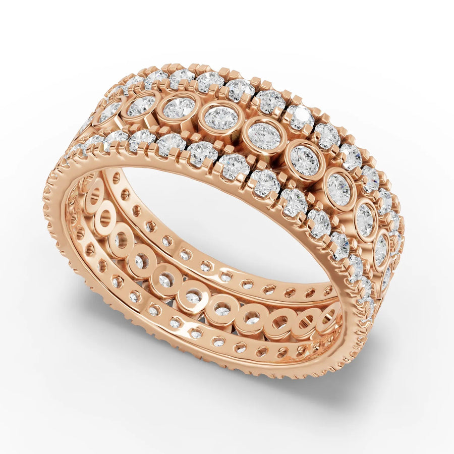 Round bridal set rose gold angle