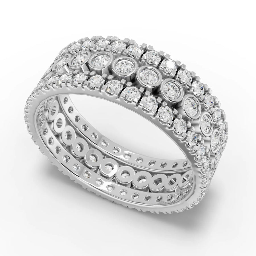 Round bridal set white gold angle