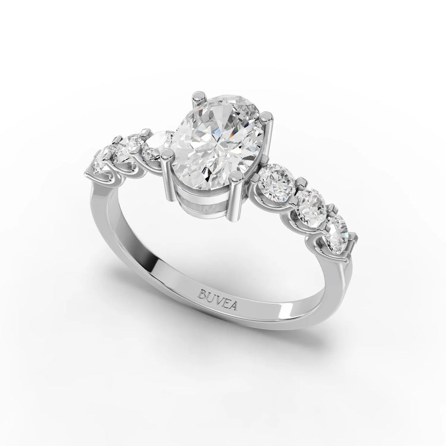1.98 CT oval ring white gold angled profile