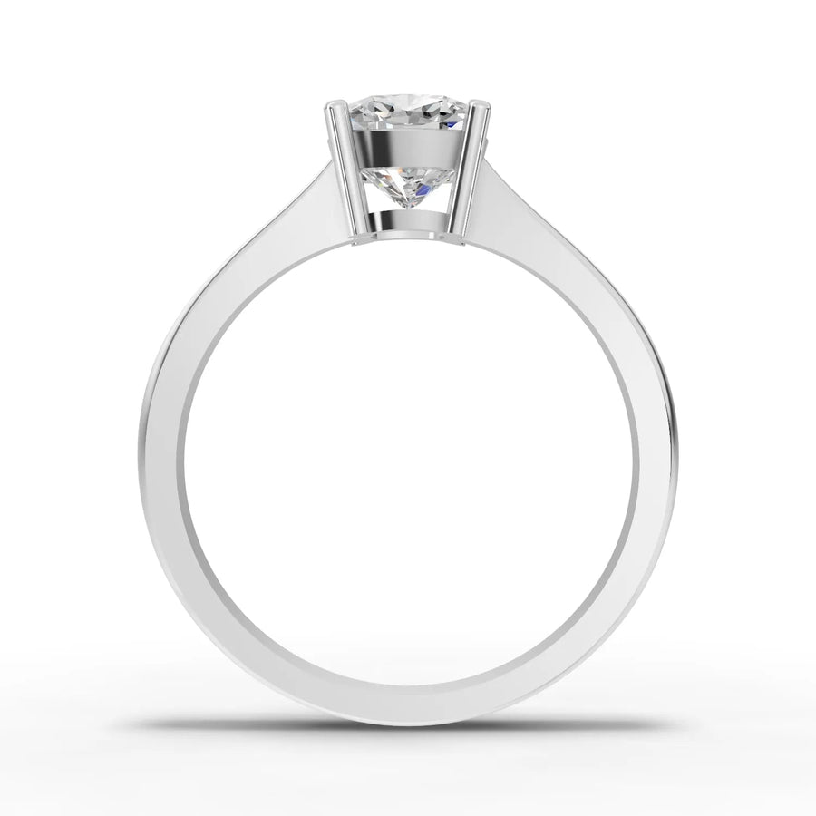 Cushion diamond ring white gold angle