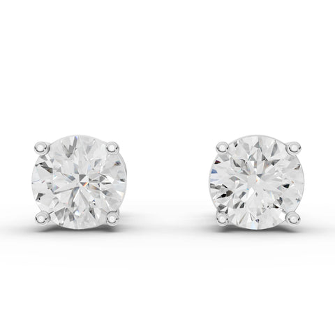1CT Each Round Lab Diamond Stud Earrings - Buvea Jewels