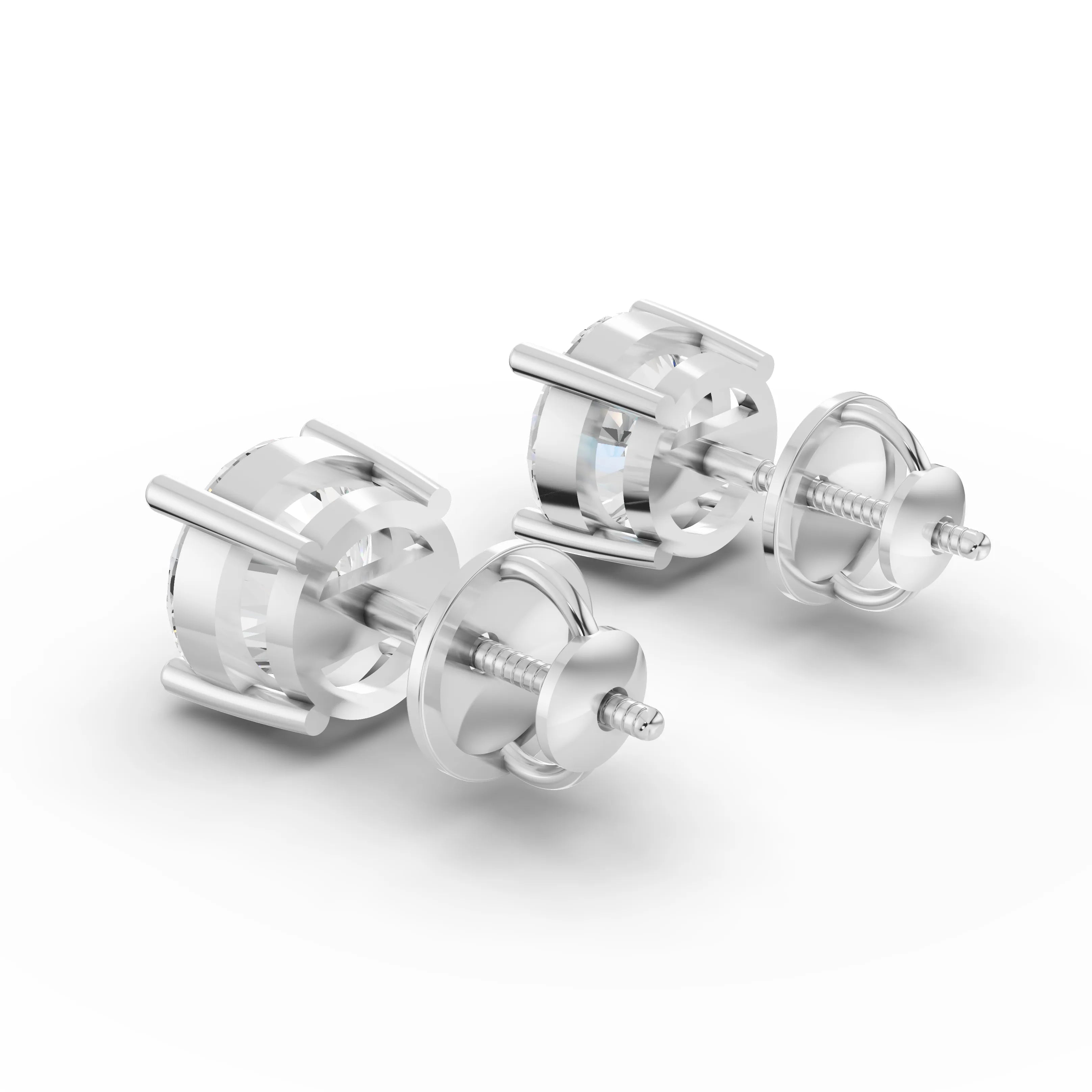 1CT Each Round Lab Diamond Stud Earrings - Buvea Jewels