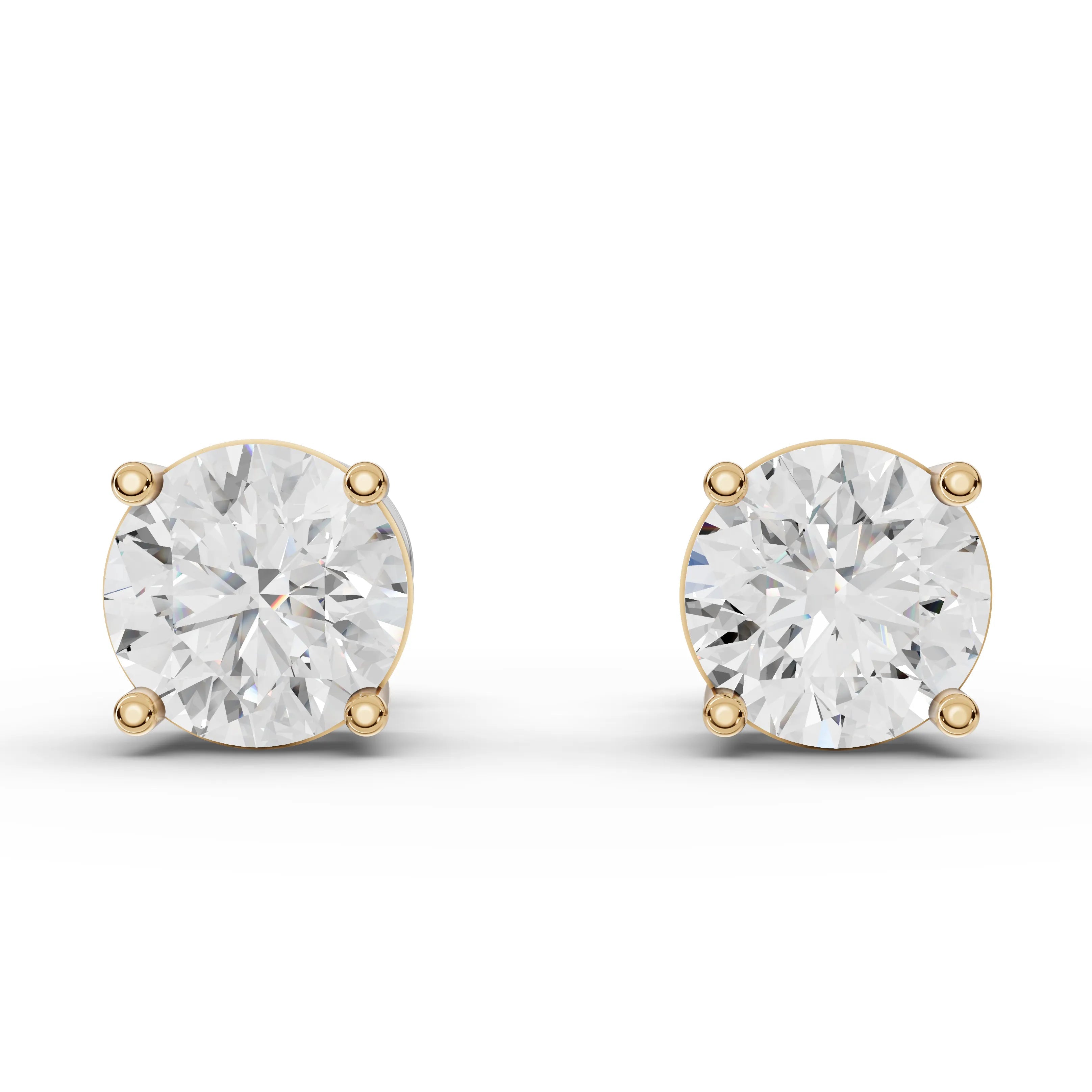 1CT Each Round Lab Diamond Stud Earrings - Buvea Jewels