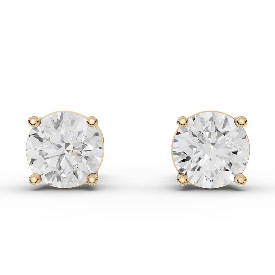 1CT Each Round Lab Diamond Stud Earrings - Buvea Jewels