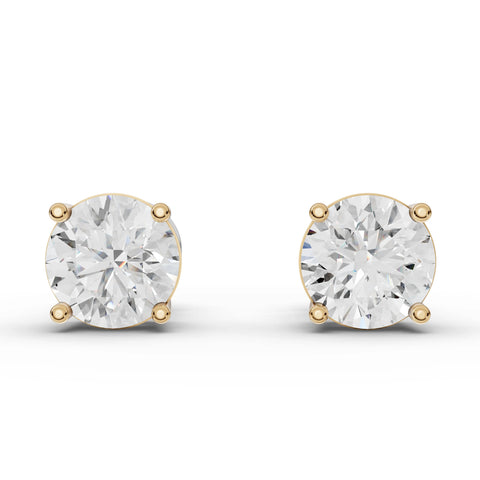 1CT Each Round Lab Diamond Stud Earrings - Buvea Jewels