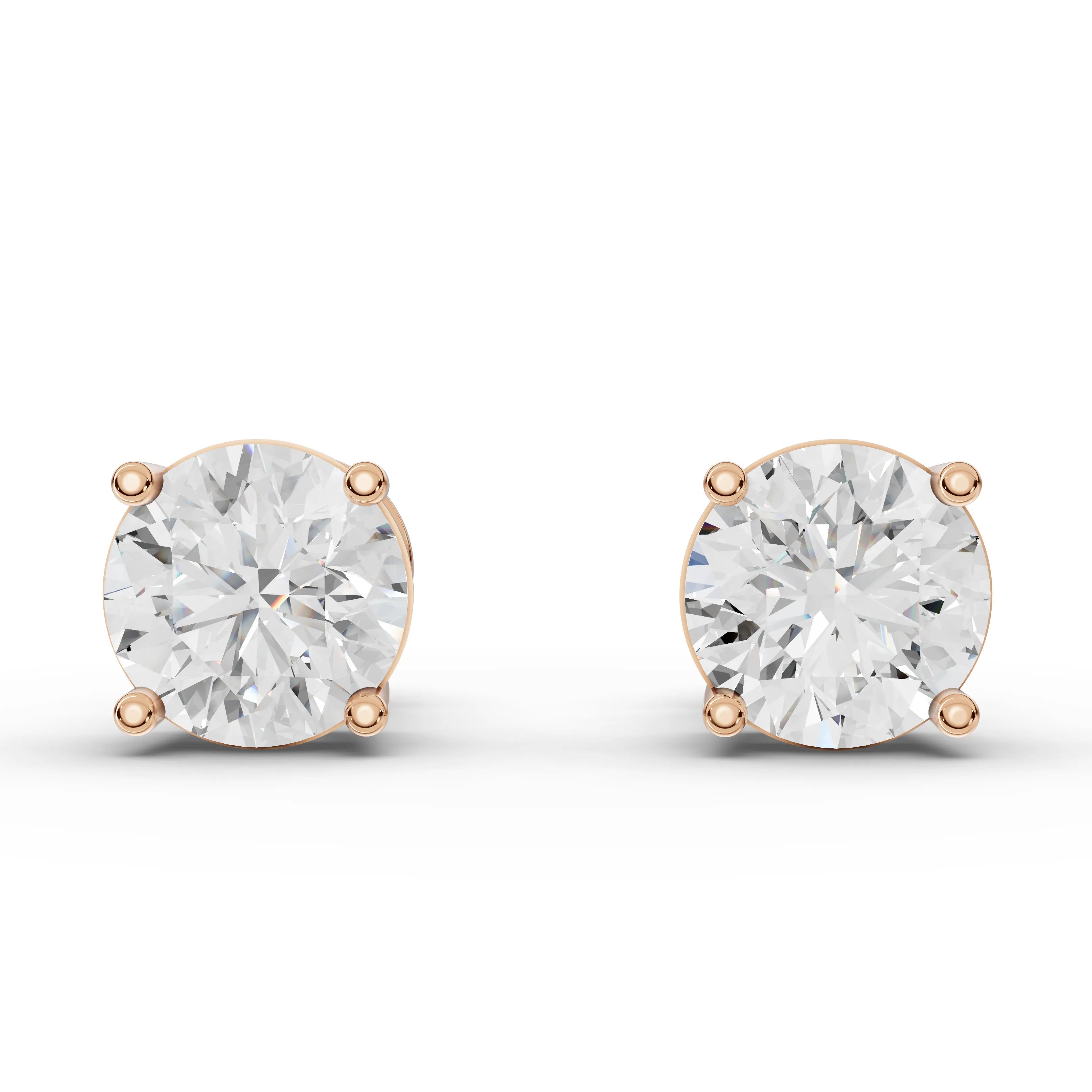 1CT Each Round Lab Diamond Stud Earrings - Buvea Jewels