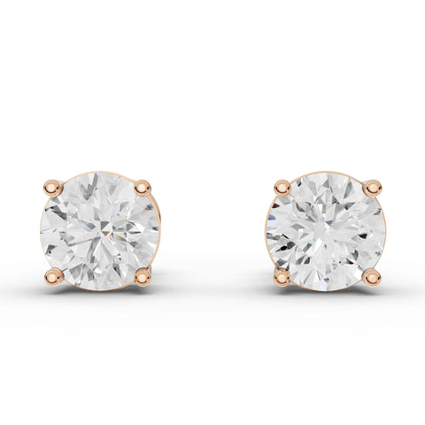 1CT Each Round Lab Diamond Stud Earrings - Buvea Jewels