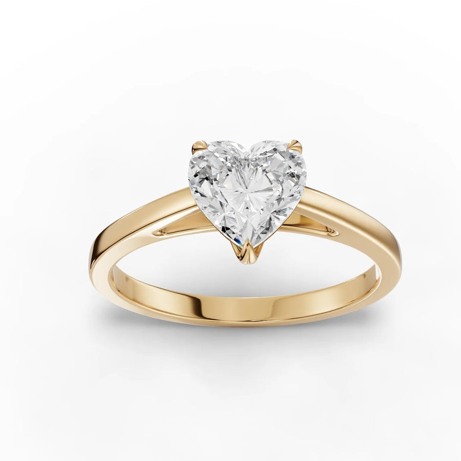Yellow gold heart diamond ring