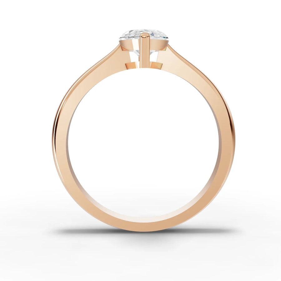 Marquise lab-grown ring rose gold close-up