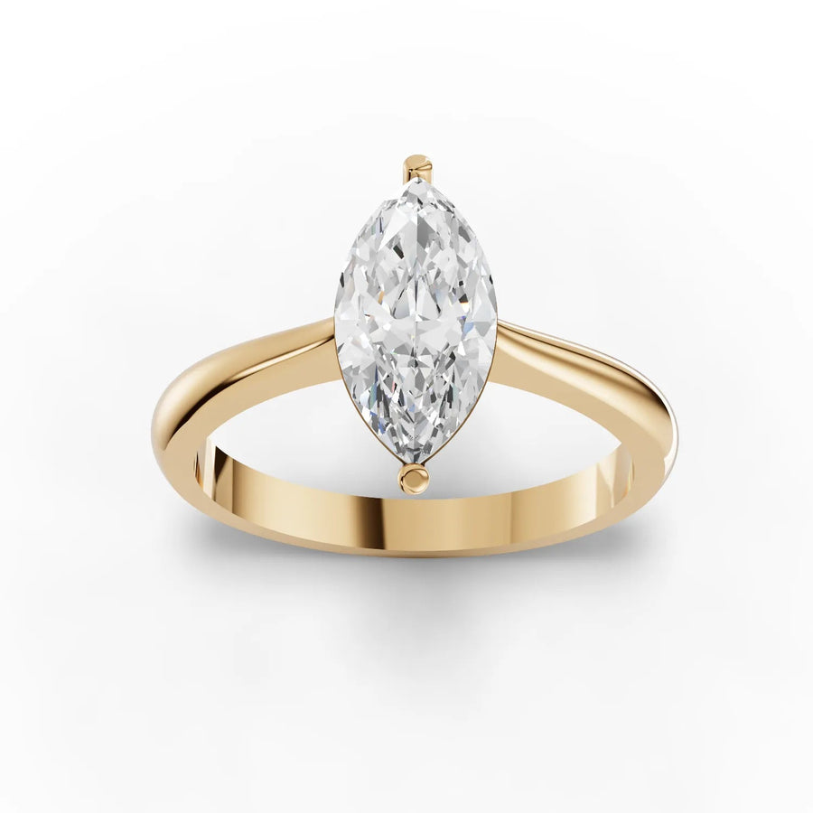 Marquise lab-grown ring white gold close-up