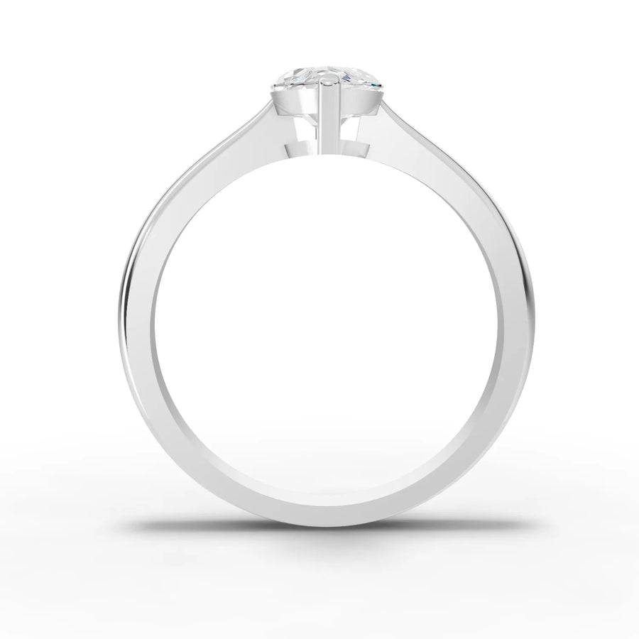 Marquise lab-grown ring white gold close-up