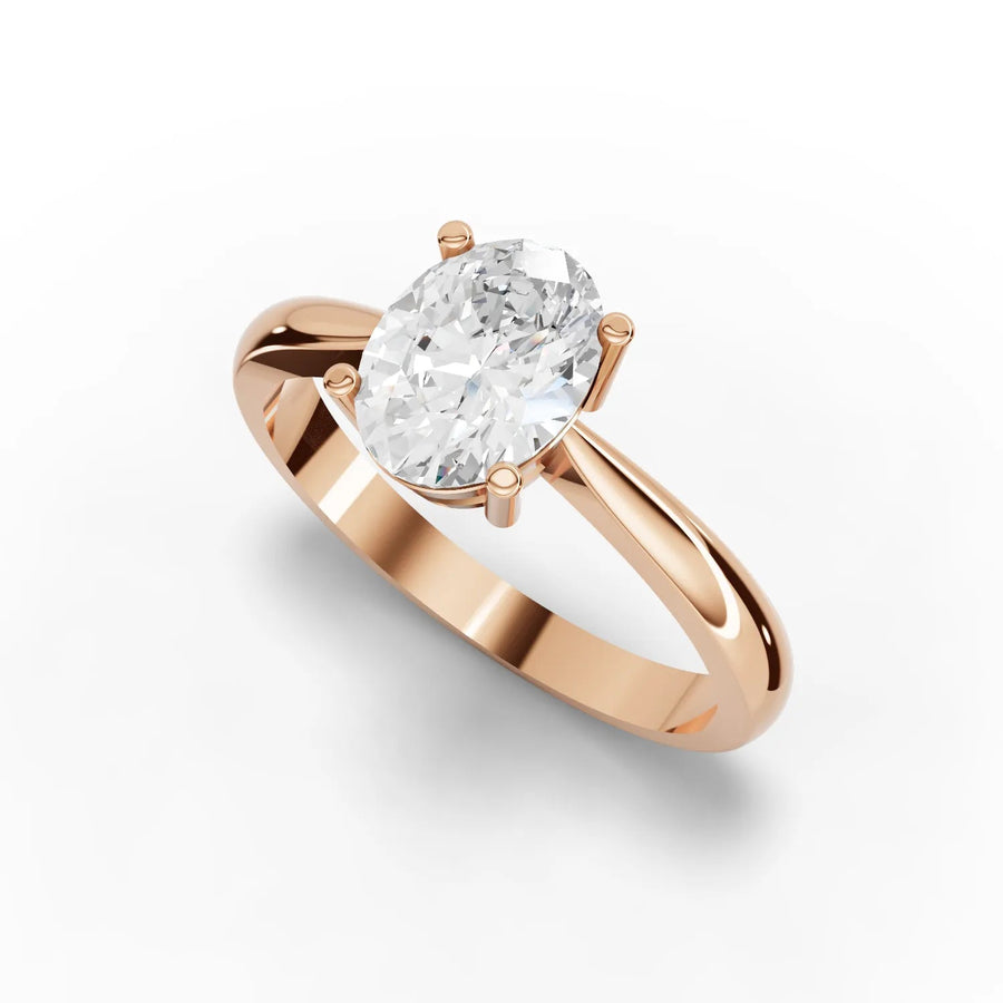 Oval diamond ring rose gold angle