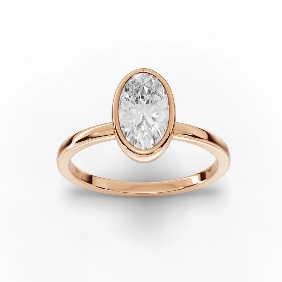 Rose gold oval solitaire ring