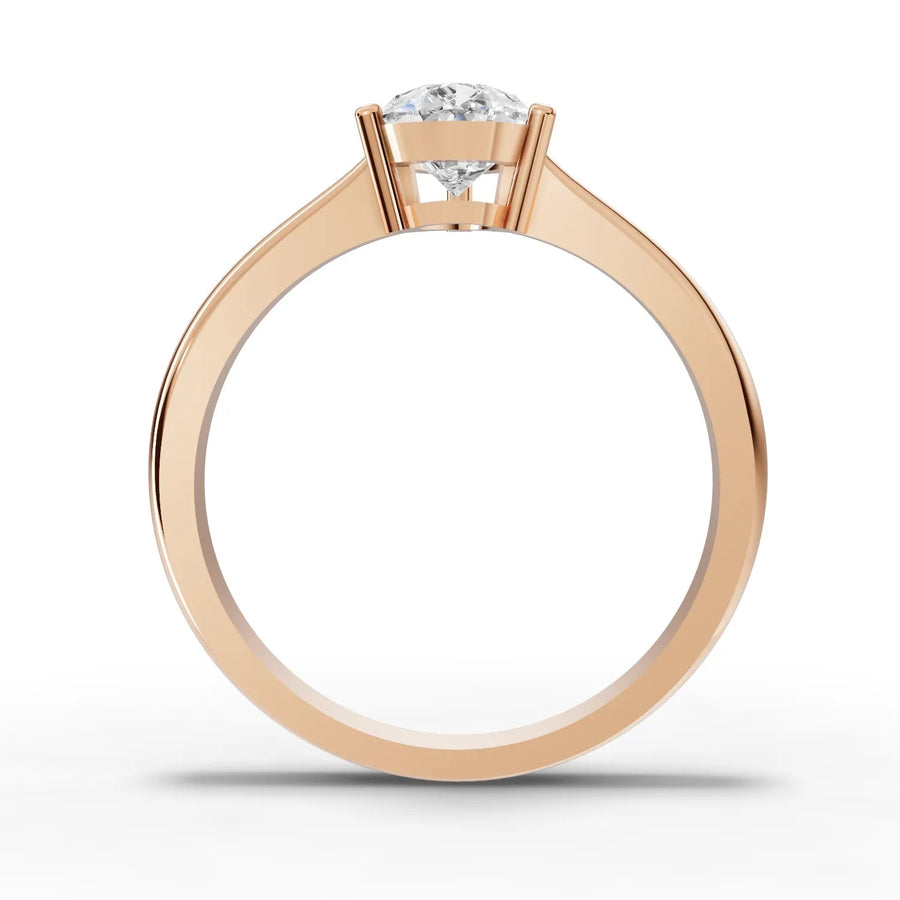 Pear diamond ring rose gold angle