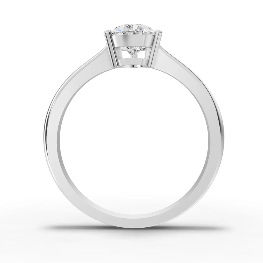 Pear lab-grown ring white gold close-up