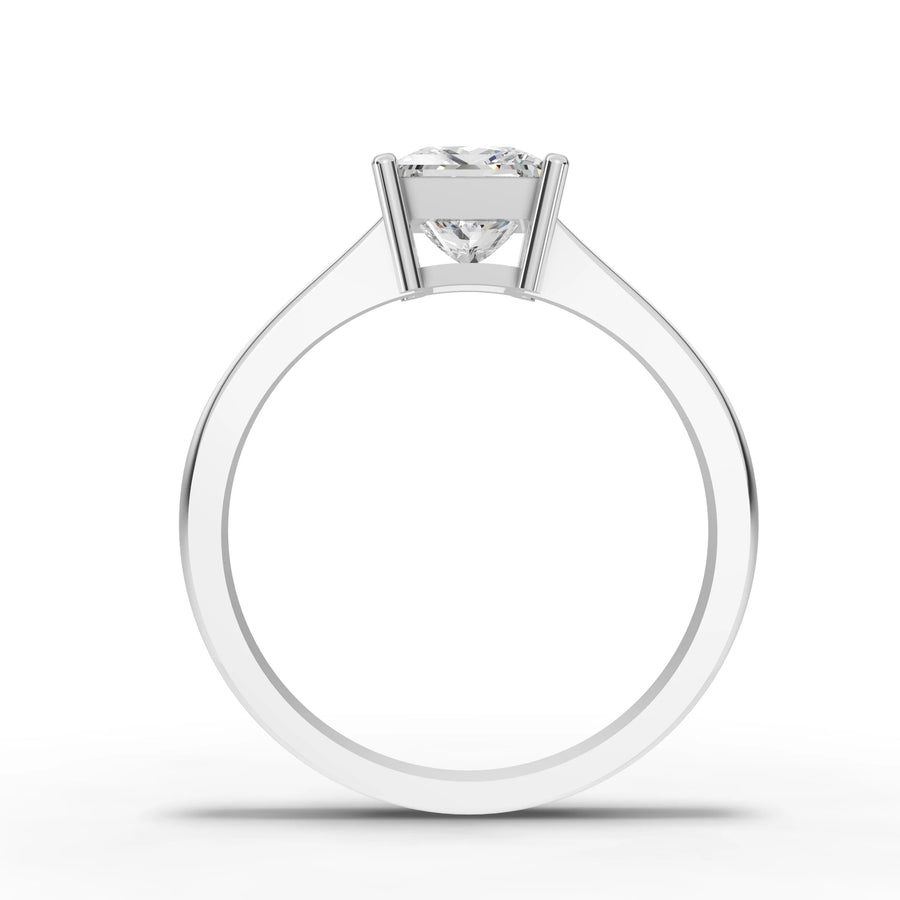 Princess lab-grown ring white gold close-up