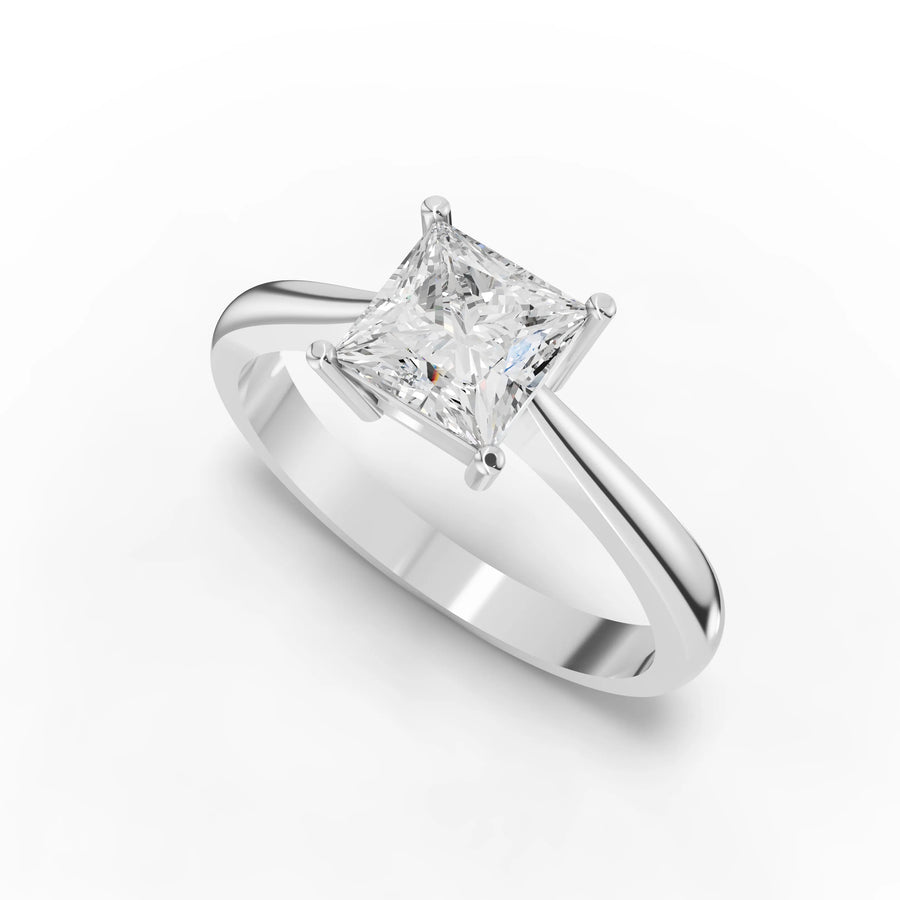 Princess diamond ring white gold angle