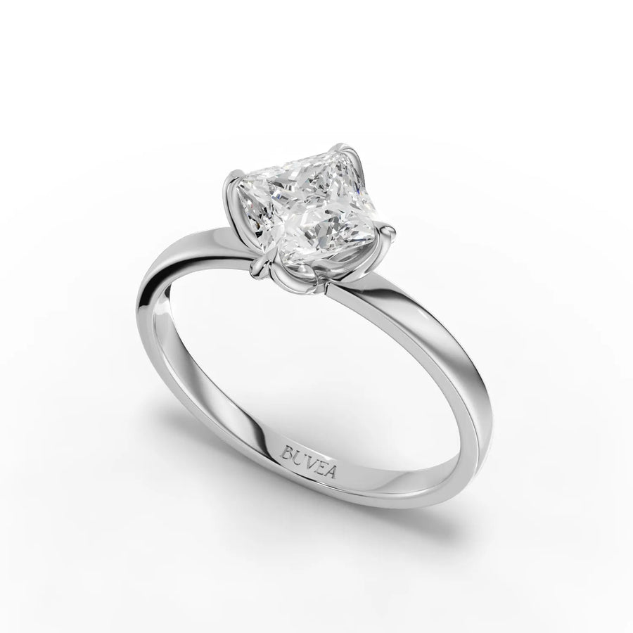 1.00 CT princess cut solitaire ring white gold angle