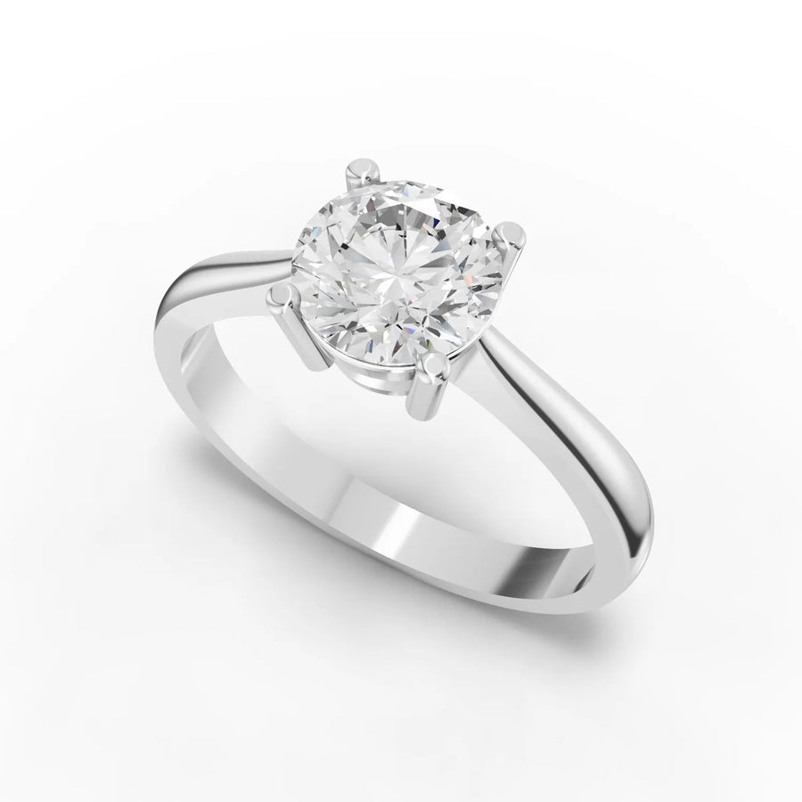 Round diamond ring white gold angle