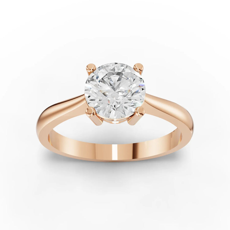 1.08 CT round lab-grown diamond ring rose gold top