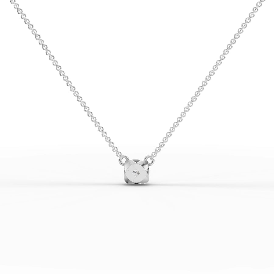 Lab-grown diamond solitaire pendant white gold close-up