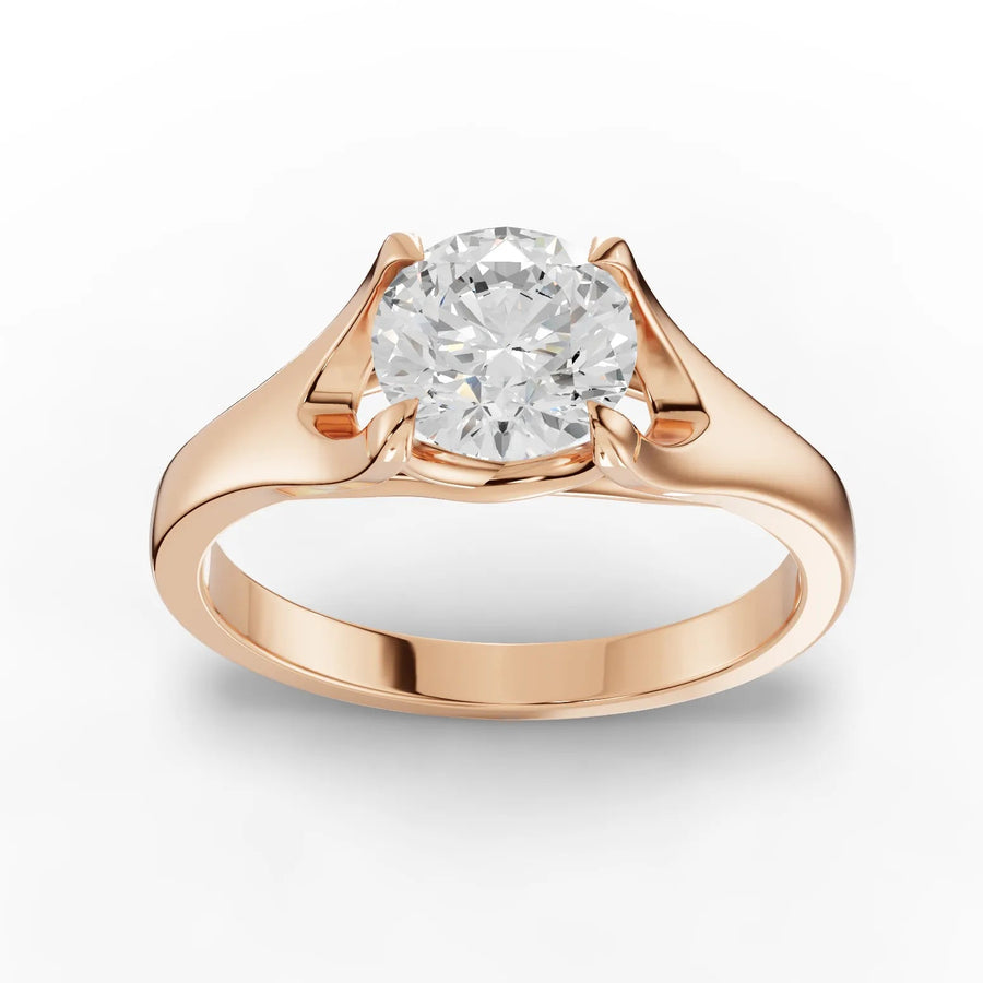 Rose gold round lab diamond ring