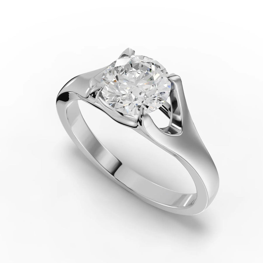 White gold prong geometry detail