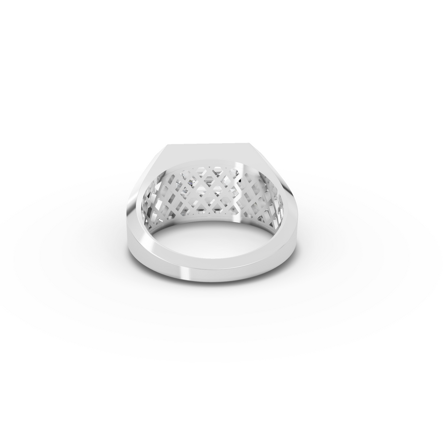 2.00 CT Emerald Lab Grown Diamond Bezel Set Men's Ring, view 3