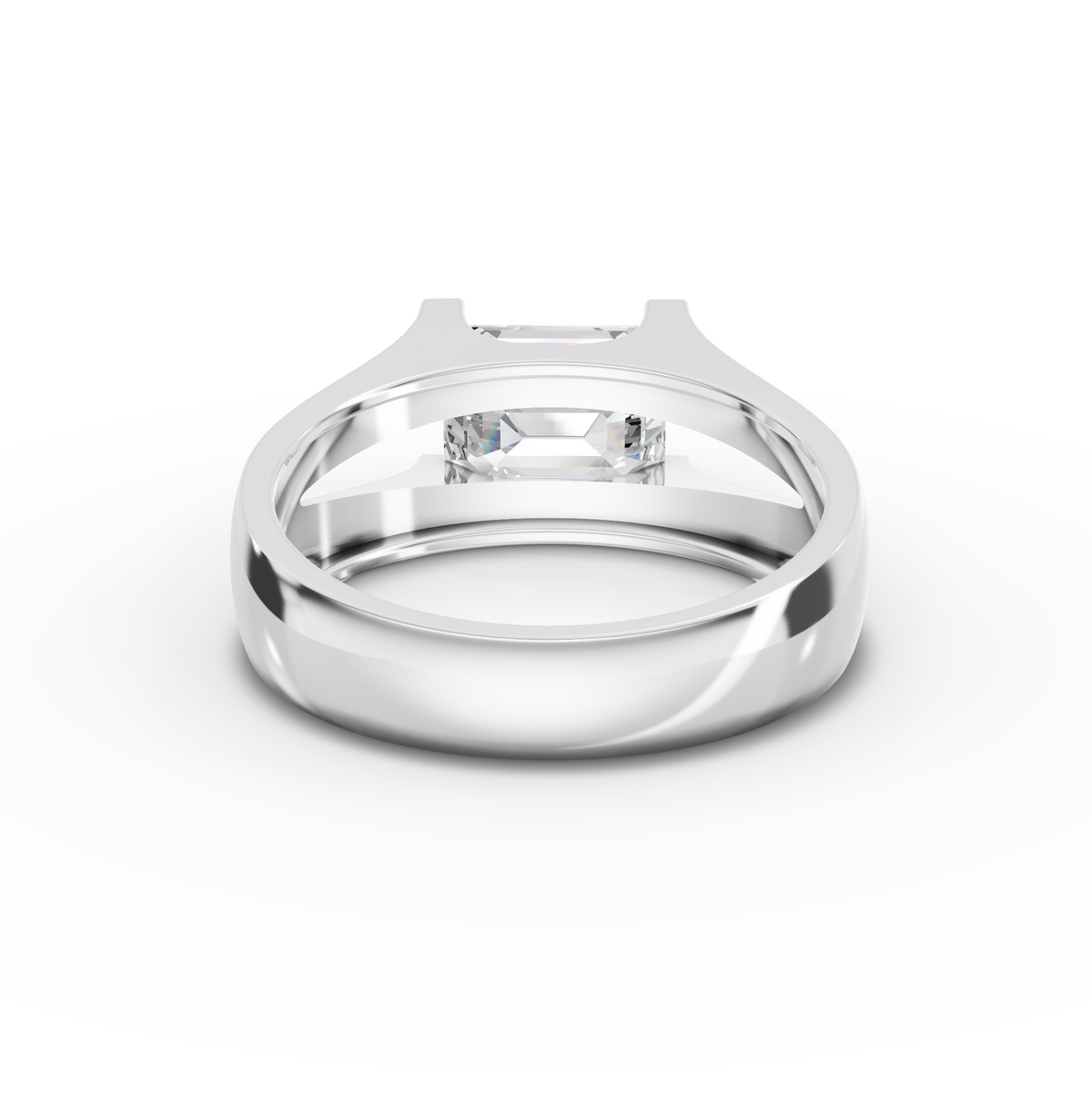 2.00 CT Emerald Solitaire Lab Grown Diamond Ring, view 3