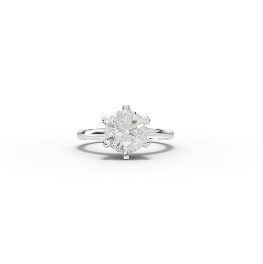 2.00 CT Round Six-Prong Solitaire Lab Grown Diamond Ring in white gold