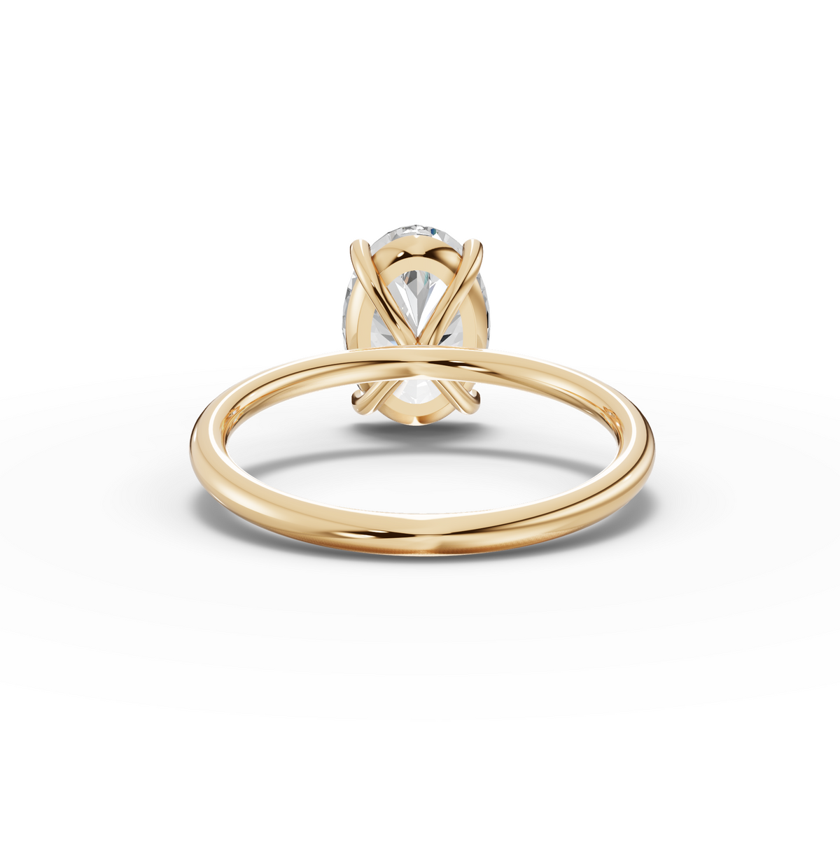 2.003 CT Oval Solitaire Lab Grown Diamond Ring 2.00 CT Center, view 4