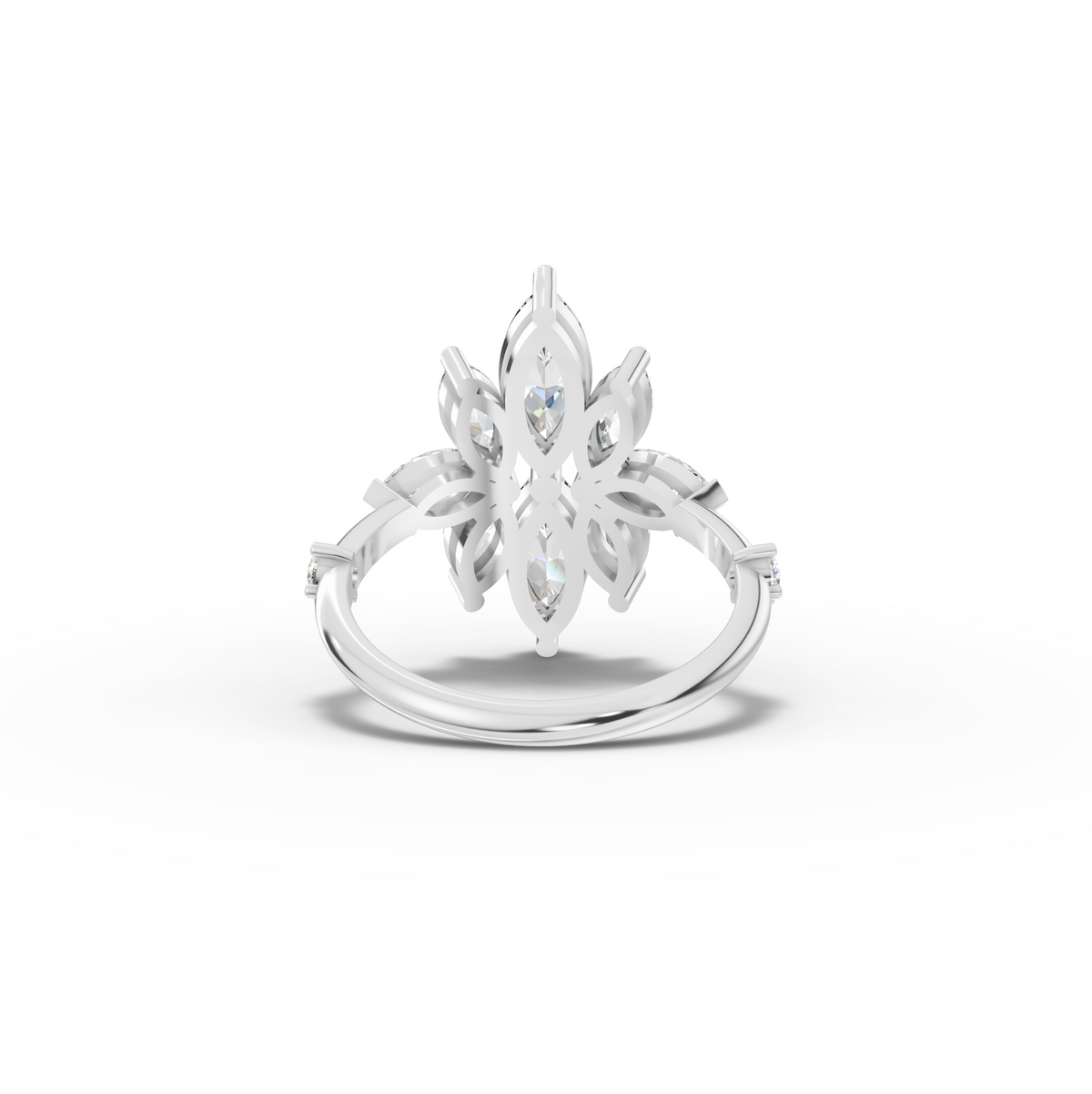 2.08 CT Floral Marquise Lab Grown Diamond Statement Ring, view 2