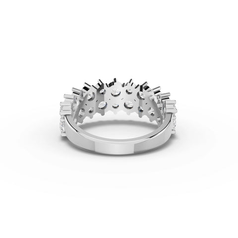 2.09 CT Round Double Row Statement Lab Grown Diamond Band in white gold, view 4