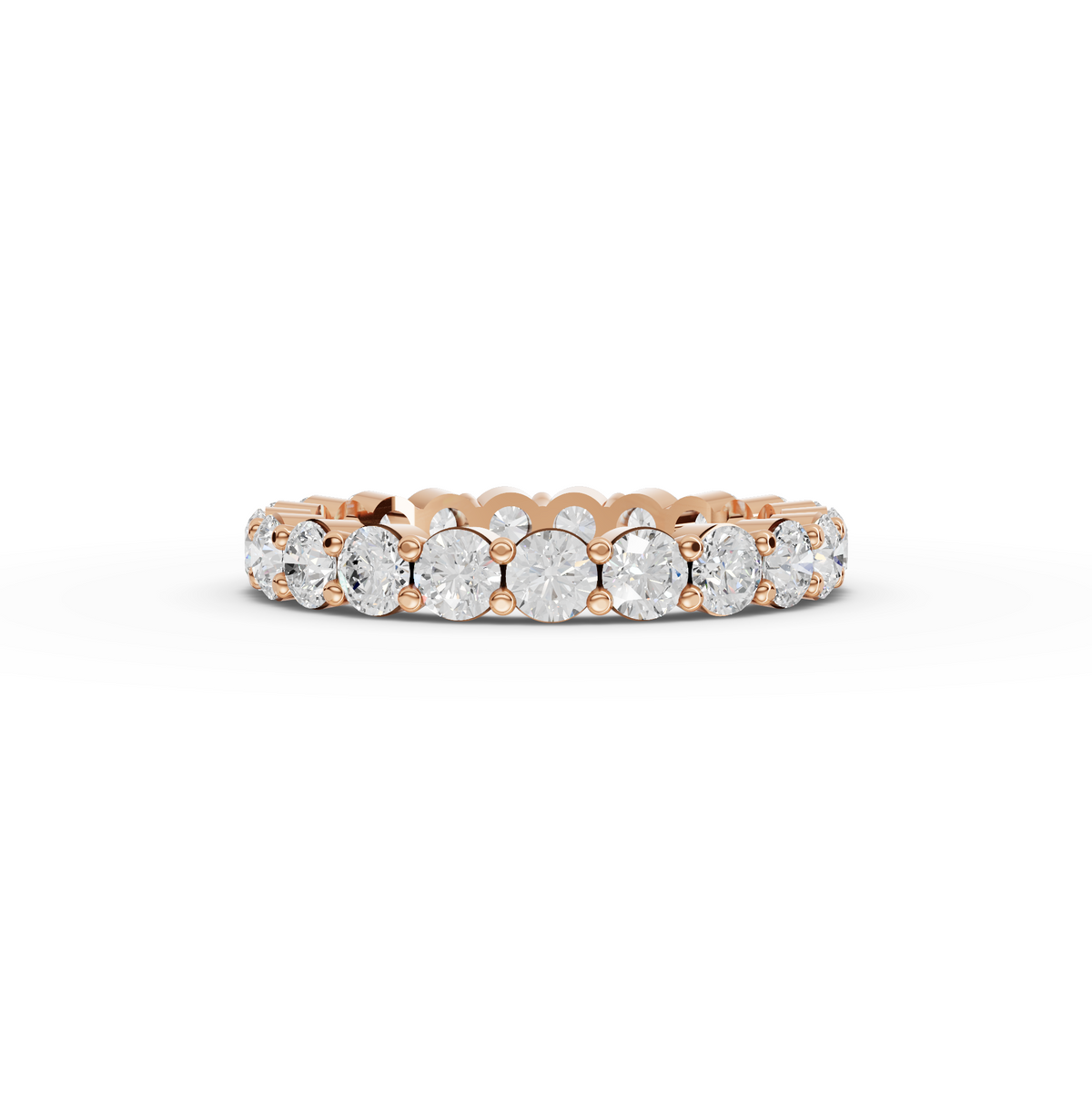2.13 CT Round Prong-Set Lab Grown Diamond Full Eternity Band in rose gold