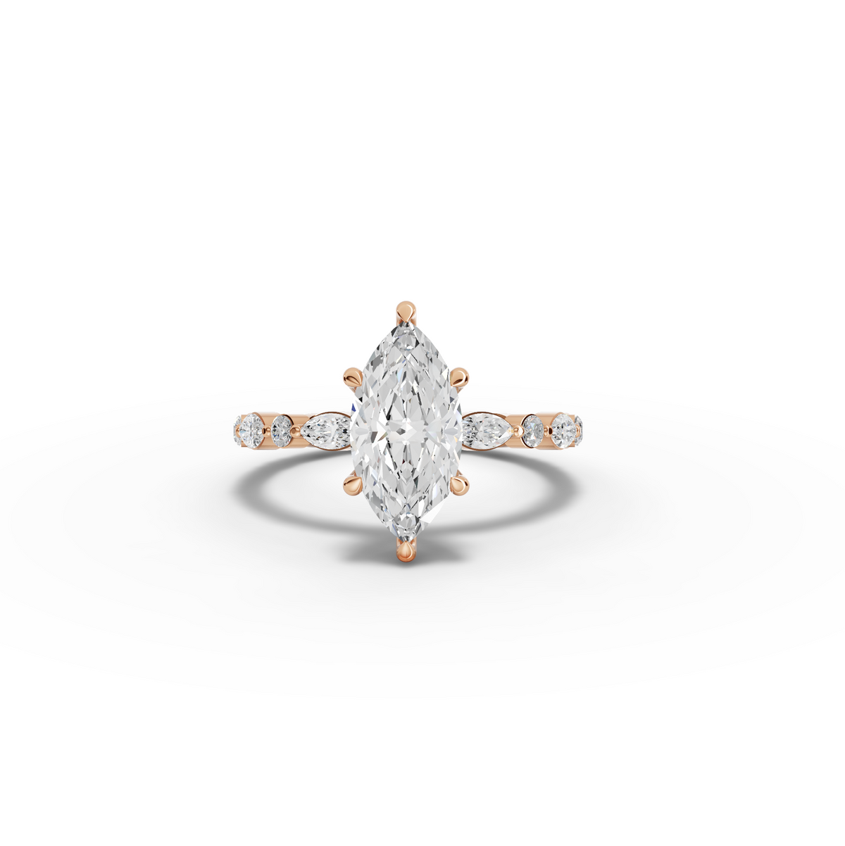 2.14 CT Marquise Lab Grown Diamond Eternity Engagement Ring in rose gold