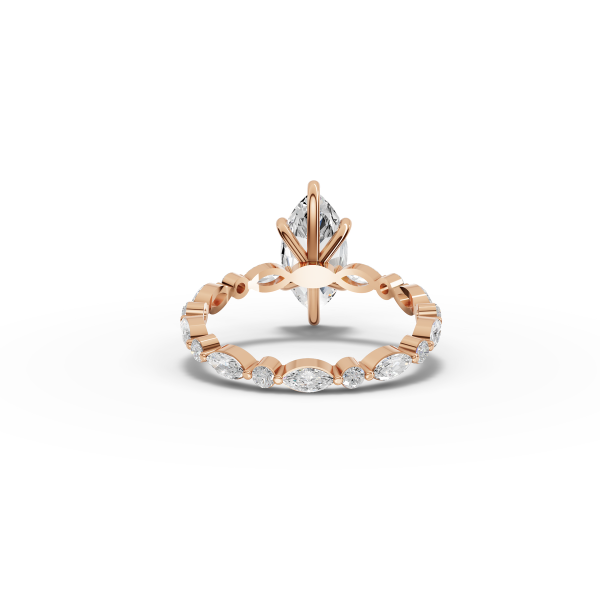 2.14 CT Marquise Lab Grown Diamond Eternity Engagement Ring, view 6