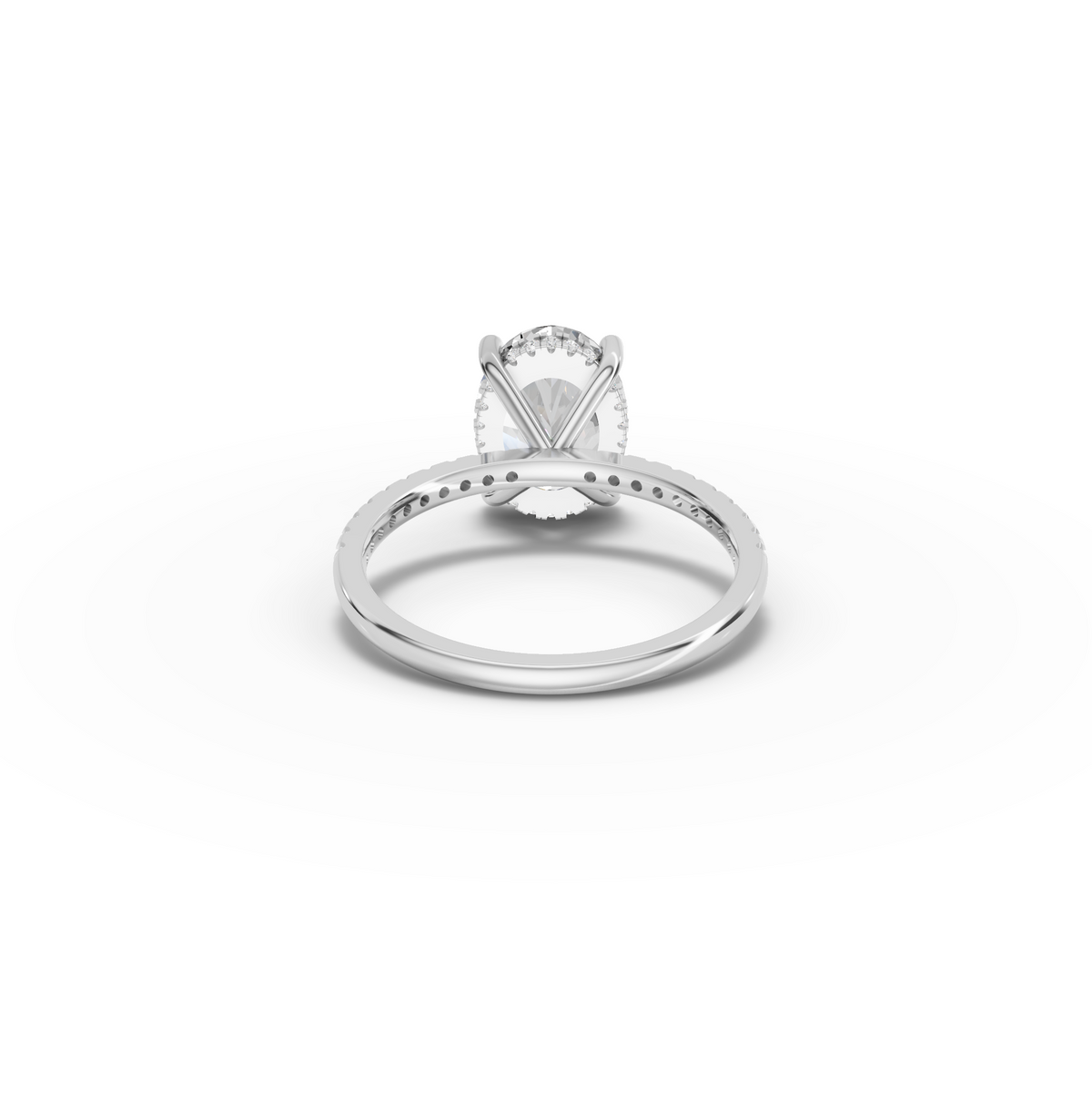 2.19 CT Oval Hidden Halo Lab Grown Diamond Ring, view 2