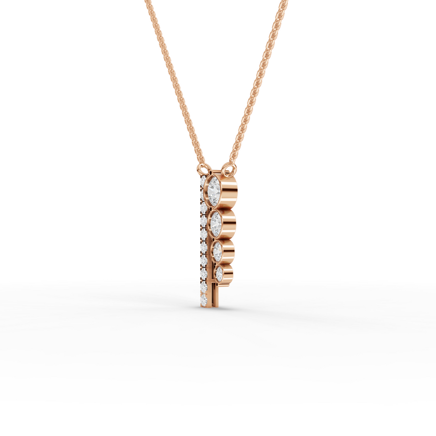 2.21 CT Round Bar Drop Lab Grown Diamond Necklace, view 5