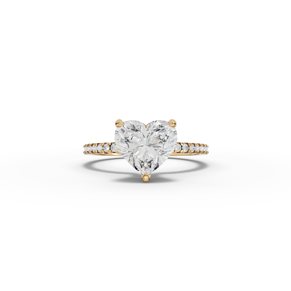 2.23 CT Heart Hidden Halo Pavé Lab Grown Diamond Ring, view 4
