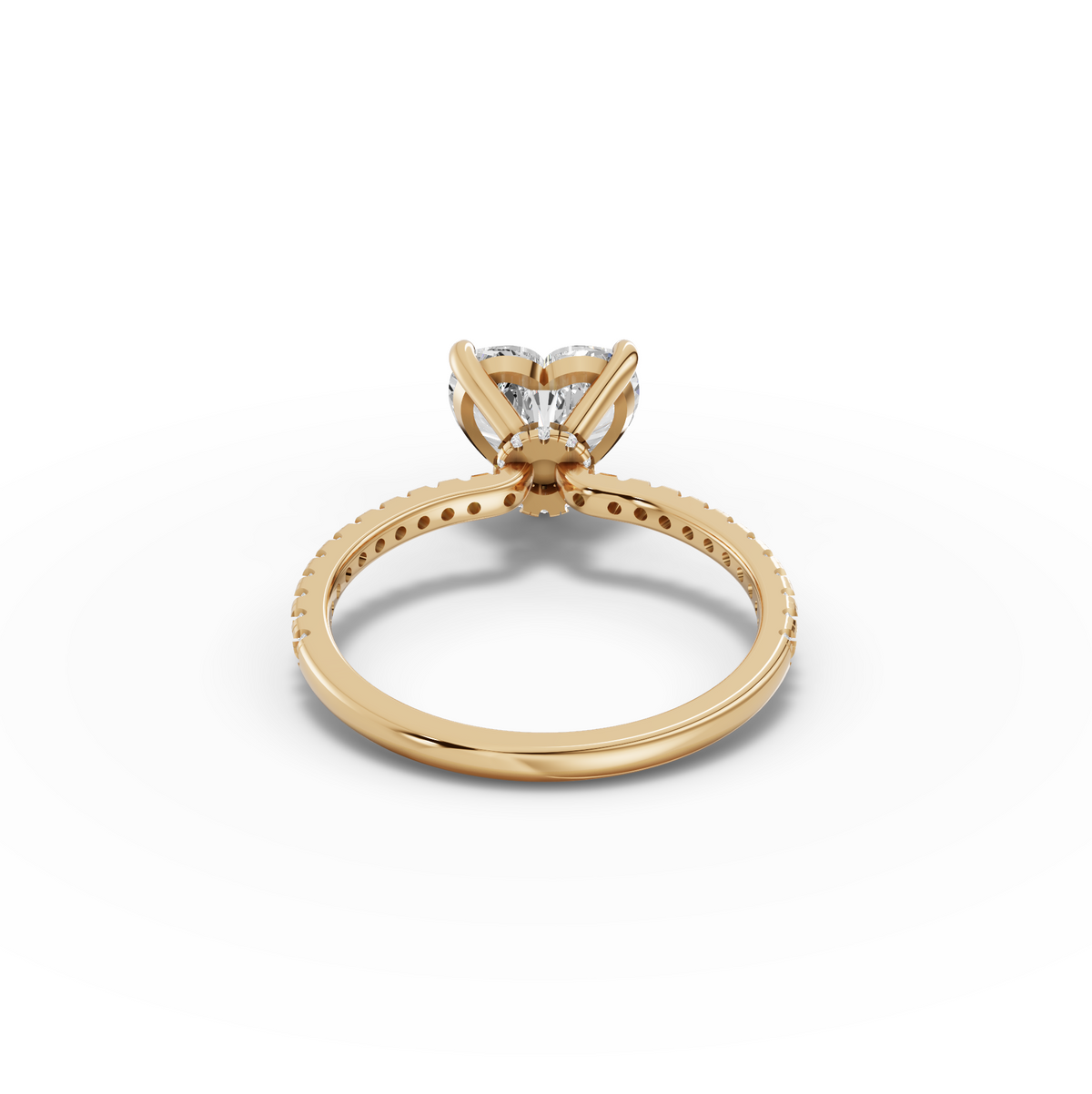 2.23 CT Heart Hidden Halo Pavé Lab Grown Diamond Ring, view 6